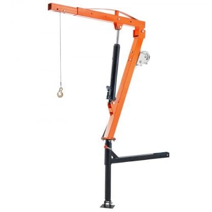 Picture of VEVOR Hydraulic Pickup Truck Crane, 1000 lbs Capacity, 360° Swivel, Hitch Mounted Crane with Three Boom Capacities of 500 lbs, 750 lbs & 1000 lbs, for Lifting Goods in Construction, Forestry, Factory