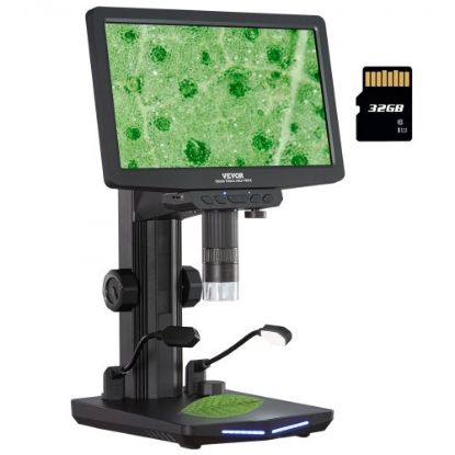 Picture of VEVOR Digital Microscope, 4.3” IPS Screen, 50X-1000X Magnification, 1080P Photo/Video Coin Microscope, Electronic Microscope with 8 LED Lights and 32GB Card,Compatible with Windows/Mac OS