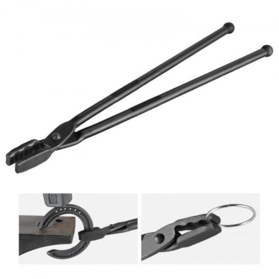 Picture of VEVOR Blacksmith Tongs, 18” Z V-Bit Tongs, Carbon Steel Forge Tongs with A3 Steel Rivets, for Knife Blades, Long Pieces, Circular Forgings, for Beginner and Seasoned Blacksmiths and Bladesmiths