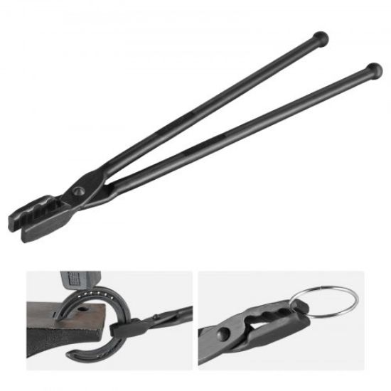 Picture of VEVOR Blacksmith Tongs, 18” 4 PCS, V-Bit Bolt Tongs, Wolf Jaw Tongs, Z V-Bit Tongs and Gripping Tongs, Carbon Steel Forge Tongs with A3 Steel Rivets, for Beginner and Seasoned Blacksmiths, Bladesmiths