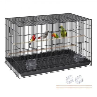 Picture of VEVOR 52 inch Standing Large Bird Cage, Wrought Iron Flight Bird Cage for Parakeets, Cockatiels, Parrots, Macaw with Rolling Stand and Tray