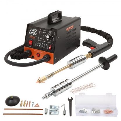 Picture of VEVOR Stud Welder Dent Repair Kit, 3KW Spot Welder Dent Puller with 6 Welding Modes, Auto Body Spot Welding Dent Puller Machine & 16 Types of Welding Accessories for Car, Truck, Motorcycle Dent Repair