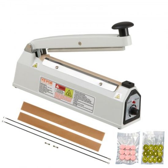 Picture of VEVOR Impulse Sealer 16 inch, Manual Heat Seal Machine with Adjustable Heating Mode, Iron Shrink Wrap Bag Sealers for Plastic Mylar PE PP Bags, Portable Poly Bag Sealing Machine with Extra Replace Kit