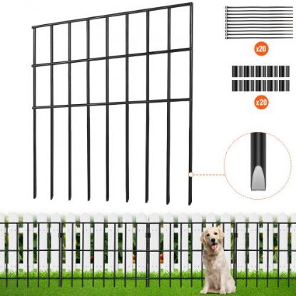 Picture of VEVOR Animal Barrier Fence 19 Pack, No Dig Fence 17in(H) x11ft(L), Underground Decorative Garden Fencing with 1.5 Inch Spike Spacing, Metal Dog Fence for The Yard and Outdoor Patio