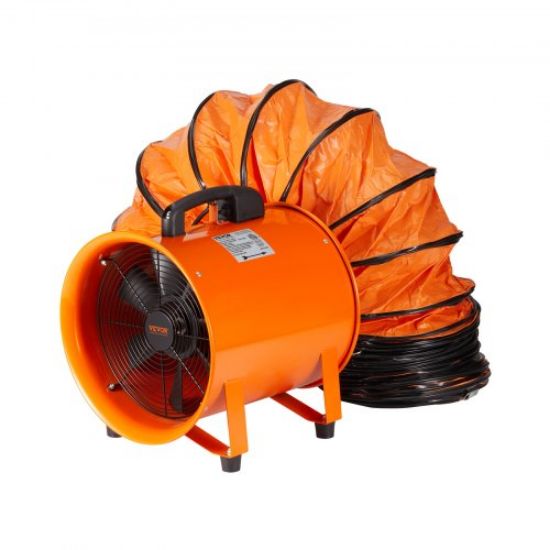 Picture of VEVOR Portable Ventilator, 12 inch Heavy Duty Cylinder Fan with 33ft Duct Hose, 585W Strong Shop Exhaust Blower 3198CFM, Industrial Utility Blower for Sucking Dust, Smoke, Smoke Home/Workplace