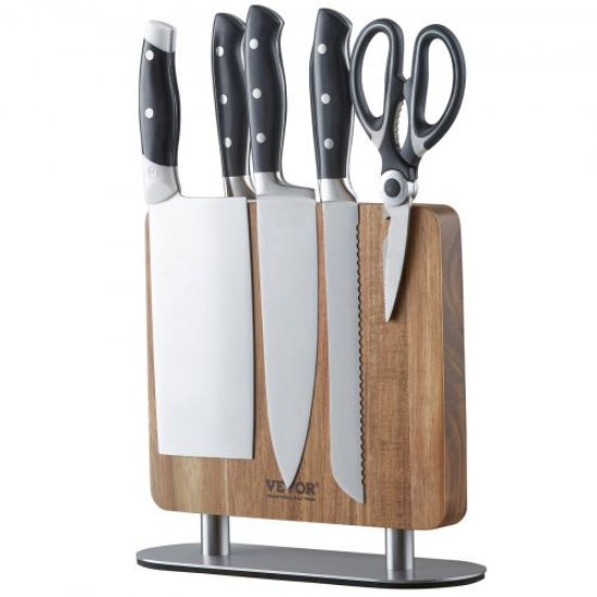 Picture of VEVOR Magnetic Knife Holder with Enhanced Strong Magnet, 24" No Drilling Knife Strips Organizer for Wall, Multifunctional Storage Acacia Wood Knives Rack, Knife Bar for Kitchen Knives, Utensils, Tools