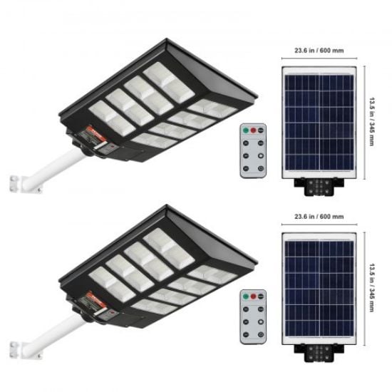 Picture of VEVOR 600W Solar Street Light, 1000LM, LED Solar Flood Lights Outdoor with Infrared Remote Control, IP66 Waterproof Security Solar Motion Sensor Lamp for Garden Yard Home Path Garage Parking Lot