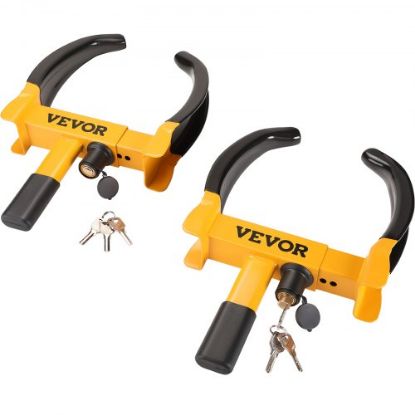 Picture of VEVOR Wheel Lock, 2 Packs Universal Wheel Clamp Lock, Adjustable Anti Theft Trailer Lock Wheel Clamp, Heavy-duty Steel Tire Lock for ATV SUV Car Golf Cart Boats Motorcycles, with 6 Keys