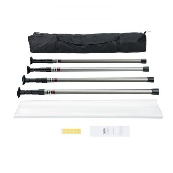 Picture of VEVOR Dust Barrier Poles, 10 Ft Barrier Poles, Dust Barrier System with 4 Telescoping Poles, Carry Bag and 32.8x13.12 Ft Plastic Film, for Interior Decoration, Painting