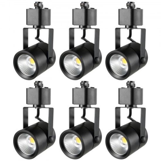 Picture of VEVOR LED Track Lighting Heads, 6.5W 3000K 470lm Warm White, Dimmable H Type Track Light Head, CRI85+ True Color Rendering Adjustable Tilt Angle Track Lighting Fixture for Accent Retail, 12 Pack Black