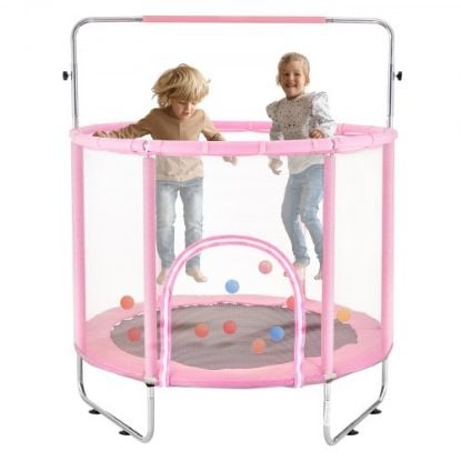 Picture of VEVOR 6FT Trampoline for Kids, 72" Indoor/Outdoor Toddlers Trampoline, Mini Baby Trampoline with Safety Enclosure Net, Gymnastics Bar, Hammock, Recreational Trampoline Birthday Gift for 3+ Years Kids