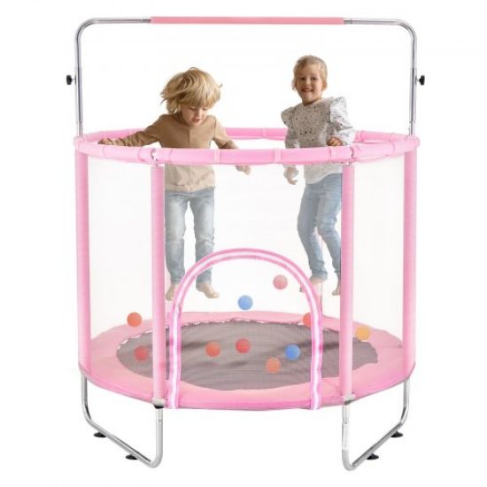 Picture of VEVOR 6FT Trampoline for Kids, 72" Indoor/Outdoor Toddlers Trampoline, Mini Baby Trampoline with Safety Enclosure Net, Gymnastics Bar, Hammock, Recreational Trampoline Birthday Gift for 3+ Years Kids