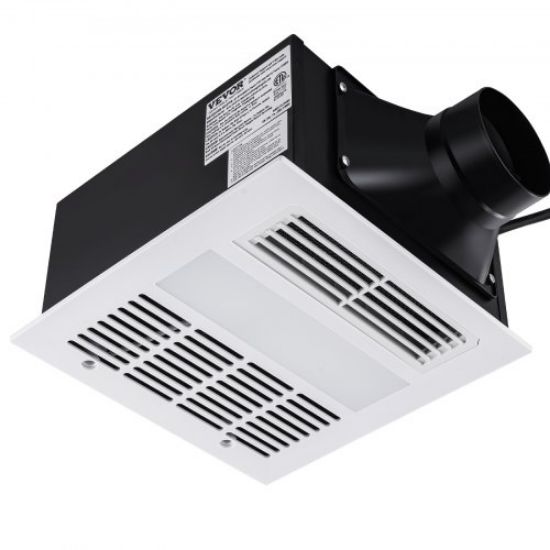 Picture of VEVOR Bathroom Exhaust Fan, 110 CFM High-Efficiency Ventilation, 1.5sones Low Noise Operation All-Copper Motor, Energy-Saving Bathroom Ceiling Fan, Need For Attic Access, For Various Ceilings