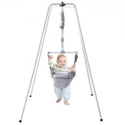 Picture of VEVOR Baby Jumper with Stand, Height-Adjustable Baby Jumpers and Bouncers, 35LBS Loading Toddler Infant Jumper for 3+ Months, Quick-Folding Indoor/Outdoor Jumper Exerciser Gift for Babies