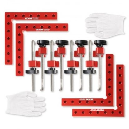 Picture of VEVOR 90 Degree Positioning Squares, 5.5" x 5.5" Right Angle Clamps for Woodworking, Aluminum Alloy Corner Clamping Squares for Boxes Cabinets Drawers, 4 Pack