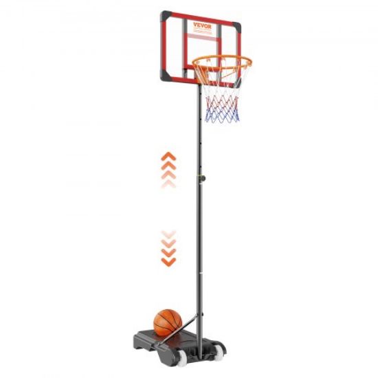 Picture of VEVOR Basketball Hoop, 7.6-10 ft Adjustable Height Portable Backboard System, 54 inch Basketball Hoop & Goal, Kids & Adults Basketball Set with Wheels, Stand, and Fillable Base, for Outdoor/Indoor