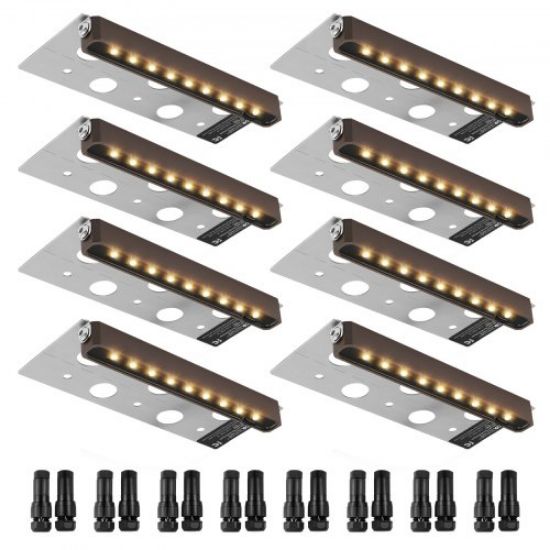 Picture of VEVOR Low Voltage Landscape Lights, LED Well Lights, 6W 12V-24V In-Ground Light, IP67 Waterproof Outdoor Landscape Lighting with Connectors, for Driveway Deck Garden Pathway Lights (6 Pack Warm White)