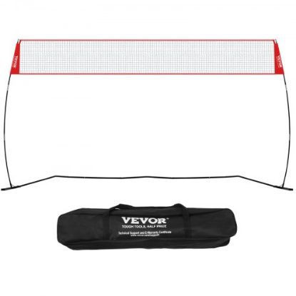 Picture of VEVOR Outdoor Portable Volleyball Net System, Adjustable Height Steel Poles, Professional Volleyball Set with PVC Volleyball, Pump, Carrying Bag, Heavy Duty Volleyball Net for Backyard, Beach, Lawn