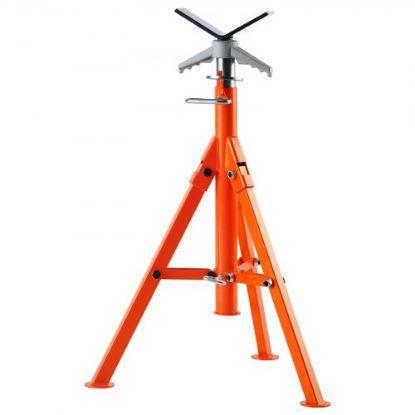 Picture of VEVOR Pipe Stand, 2500LBS Heavy Duty Pipe Jack Stands, 27.2"-52" Height Adjustable V Head Pipe Stand, 45# Steel Folding Jack Stand for 1/2-12 inches Pipes