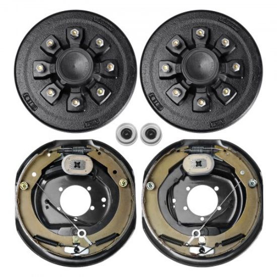 Picture of VEVOR Electric Trailer Brake Assembly, 10" x 2-1/4", 2 Pairs Self-Adjusting Electric Brakes Kit for 3500 lbs Axle, 4-Hole Mounting, Backing Plates for Brake System Part Replacement (2 Right + 2 Left)