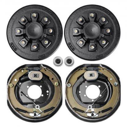 Picture of VEVOR Electric Trailer Brake Assembly, 12" x 2", 1 Pair Self-Adjusting Electric Brakes Kit for 7000 lbs Axle, 5-Hole Mounting, Backing Plates for Braking System Part Replacement (1 Right + 1 Left)