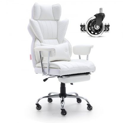 Picture of VEVOR Heavy Duty Executive Office Chair with Cutting-edge Adjustable Lumbar Support for Long Hours, Big and Tall 400lbs Office Chair, Wide Thick Padded Strong Metal Base Quiet Wheels