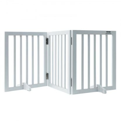 Picture of VEVOR Retractable Baby Gate, 34.2" Tall Mesh Baby Gate, Extends up to 76.8" Wide Retractable Gate for Kids or Pets, Retractable Dog Gates for Indoor Stairs, Doorways, Hallways, Playrooms, White