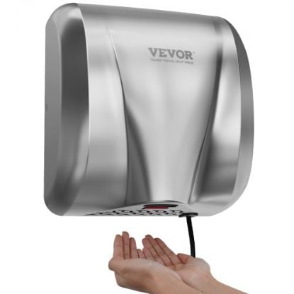 Picture of VEVOR Heavy Duty Commercial Hand Dryer, 1400W Automatic High Speed ABS Warm Wind Hand Blower, 120V & Built-In Filter Sponge & Low Noise & Effortless Installation, Compliant for Industry Home