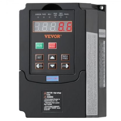 Picture of VEVOR VFD 4KW，18A，5HP Variable Frequency Drive for 3-Phase Motor Speed Control