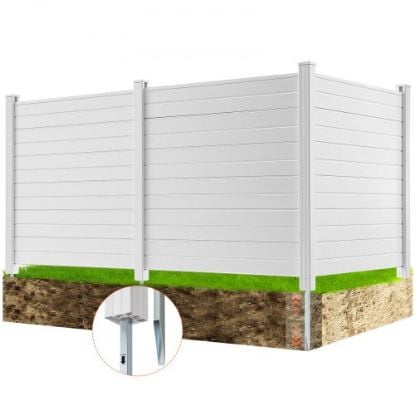 Picture of VEVOR Outdoor Privacy Screens, 50" W x 50" H Air Conditioner Fence, Pool Equipment Enclosure, Horizontal Vinyl Privacy Fence, Perfect to Enclose Trash Can and A/C Units (2-Panel)