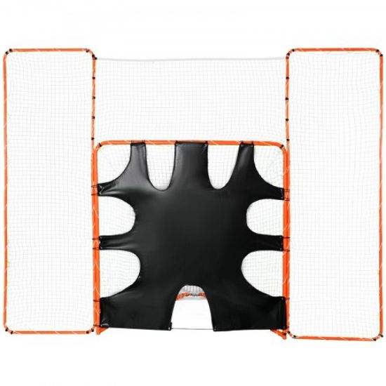 Picture of VEVOR Lacrosse Goal, 6' x 6' Lacrosse Net, Steel Frame Backyard Lacrosse Training Equipment, Portable Lacrosse Goal with Carry Bag, Quick & Easy Setup, Perfect for Youth Adult Training, Orange