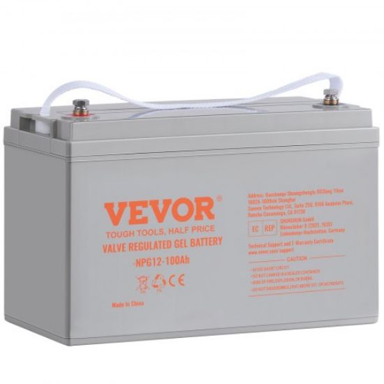 Picture of VEVOR Deep Cycle Battery, 12V 200 AH, AGM Marine Rechargeable Battery, High Self-Discharge Rate 1400A Current, for RV Solar Marine Off-Grid Applications UPS Backup Power System, Tested to UL Standards