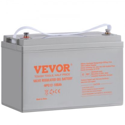 Picture of VEVOR Deep Cycle Battery, 12V 100 AH, AGM Marine Rechargeable Battery, High Self-Discharge Rate 800A Current, for RV Solar Marine Off-Grid Applications UPS Backup Power System, Tested to UL Standards