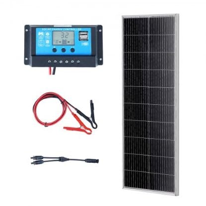 Picture of VEVOR 100W Monocrystalline Solar Panel Kit 12V Solar Panel & Charge Controller