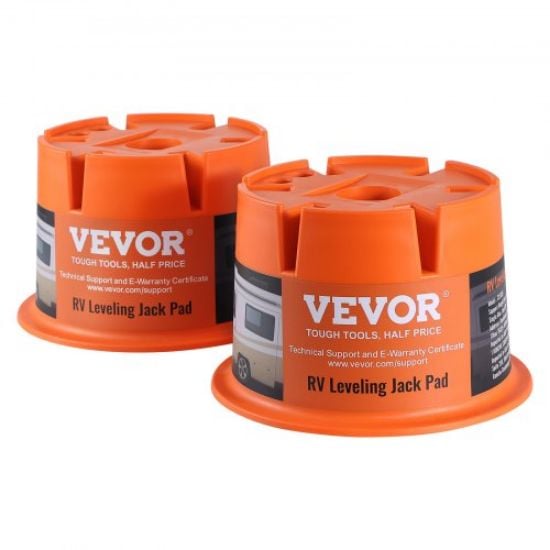 Picture of VEVOR RV Leveling Pads, 9 Inch Round Landing Feet, Permanent Attached Jack Stabilizers, Rubber Jack Pads, 5000 lbs Capacity per RV Jack Pad, 5th Wheels, Travel Trailers, Class A/C Motorhomes (4-Pack)