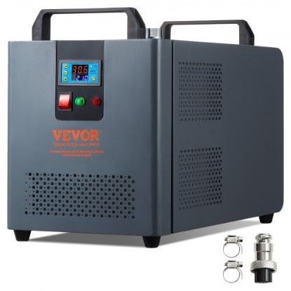 Picture of VEVOR Industrial Water Chiller, 9.4HP 16 Gal Air-Cooled Industrial Water Chiller, 15,100 Kcal/h Cooling Capacity with Finned Condenser Micro-Computer Control 60L Water Tank, for Cooling Water