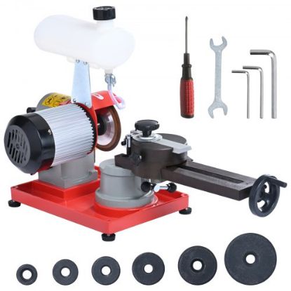 Picture of VEVOR Circular Saw Blade Sharpener, 370W 3600RPM Rotary Angle Mill Grinder, Saw Blade Grinding Sharpening Machine with 6 Saw Centerings, 5-inch Grinding Wheel for Carbide Tipped Saw Blades