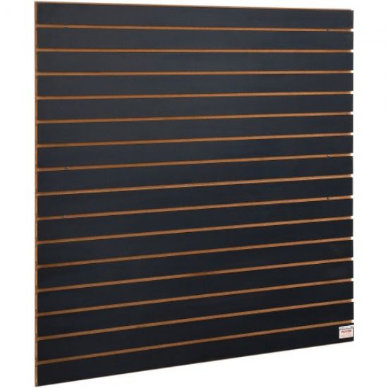 Picture of VEVOR Slatwall Panels, 4 ft x 2 ft Black Garage Wall Panels 24"H x 48"L (Set of 2 Panels), Heavy Duty Garage Wall Organizer Panels Display for Retail Store, Garage Wall, and Craft Storage Organization