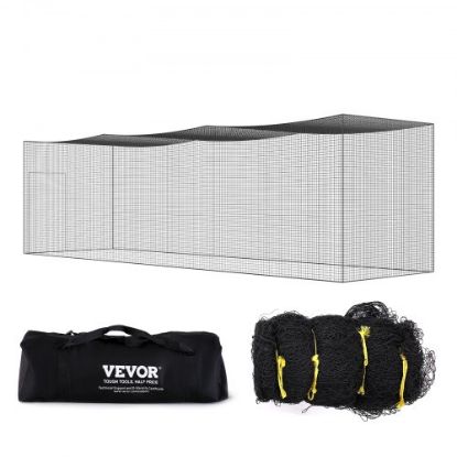 Picture of VEVOR Baseball Batting Cage, Softball and Baseball Batting Cage Net and Frame, Practice Portable Cage Net with Carry Bag, Heavy Duty Enclosed Pitching Cage, for Backyard Batting Hitting Training, 22FT