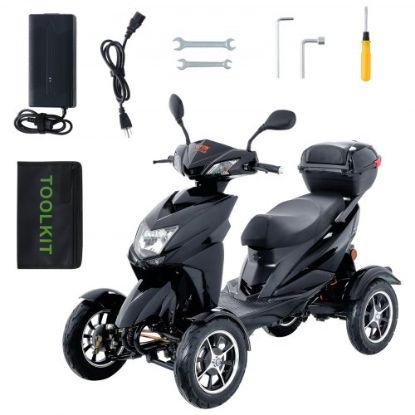 Picture of VEVOR Heavy Duty 4-Wheel Mobility Scooters for Seniors & Adults 500lbs Capacity - 31 Miles 3-Speed Long Range, 800W All Terrain Electric Recreational Scooter Wheelchair with 25° Max Climbing Capacity