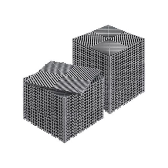 Picture of VEVOR Interlocking Tile 50PCS Black, Drainage Tiles 12" x 12" Splicing, Soft PVC Interlocking Drainage Floor Tiles, Non-Slip Drainage Holes for Restroom, Bathroom, Kitchen, Pool, Wet Areas