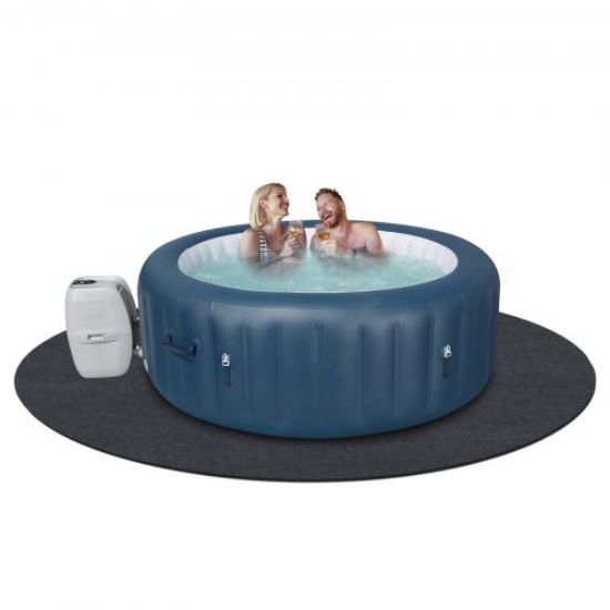 Picture of VEVOR 80 Inch Diameter Round Hot Tub Mat, Extra Large Inflatable Hot Tub Pad, Waterproof Slip-Proof Backing, Absorbent Spa Pool Ground Base Flooring Protector Mat Reusable Outdoor & Indoor