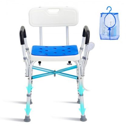 Picture of VEVOR Shower Chair for Inside Shower, Adjustable Height Shower Stool with Crossbar Support, Shower Seat for Shower Tub, Non-Slip Bench Bathtub Stool Seat for Elderly Disabled Adults Handicap, 500 lbs