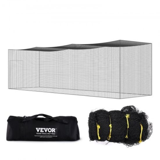 Picture of VEVOR Baseball Batting Netting, Professional Softball Baseball Batting Hitting Training Net, Practice Portable Pitching Cage Net with Door & Carry Bag, Heavy Duty Enclosed PE Netting, 70FT (NET ONLY)