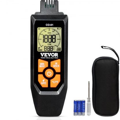 Picture of VEVOR Carbon Monoxide Detectors, 0-1000PPM CO Detector with Audible & Visual Alarm, Portable CO Gas Meter Tester with Temperature Sensor, LCD Backlit Screen for Home / Industrial (3 x Battery Include)