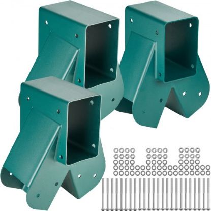 Picture of VEVOR A-Frame Middle Swing Set Brackets, Heavy Duty Carbon Steel Swing Set Hardware with Mounting Hardware, DIY Swing Set Bracket Swing Set Kit for 4x4 Legs & 4x6 Beam, Green