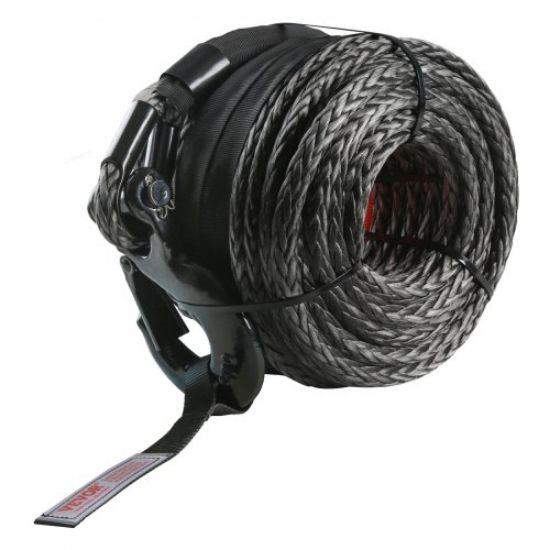 Picture of VEVOR Synthetic Winch Rope, 3/16 Inch x 50 Feet 8,350 lbs Synthetic Winch Line Cable Rope with Protective Sleeve + Stopper + Forged Winch Hook + Pull Strap, Universal Fit for ATV, UTV, Vehicle Towing