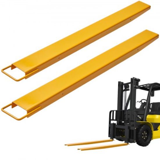 Picture of VEVOR Pallet Fork Extensions, 82" Length 4.5" Width, Heavy Duty Carbon Steel Fork Extensions for Forklifts, 1 Pair Forklift Extensions with Pins, Forklift Fork Attachments for Forklift Truck, Red