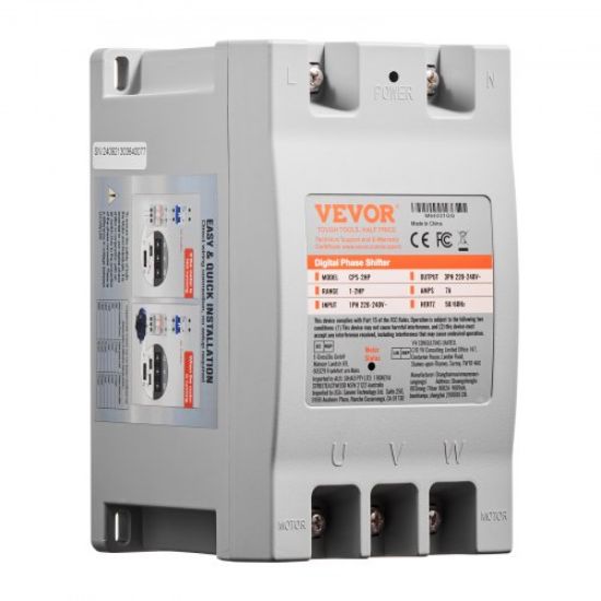 Picture of VEVOR 3 Phase Converter- 7.5HP 23A 220V Single Phase to 3 Phase Converter, Digital Phase Shifter for Residential & Light Commercial Use, 220V-240V Input/Output (One Converter Must Be Used on One Motor Only)