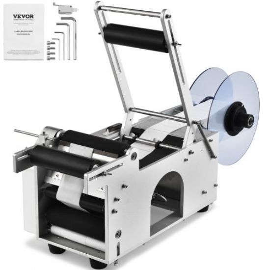 Picture of VEVOR Manual Label Applicator, 0.59-2.17 inches Label Width, 0.79-2.36 inches Label Length, Portable Hand-Held Labeling Machine with Label Roll and TPR Roller for Round Bottles, Boxes, Fruits Labeling